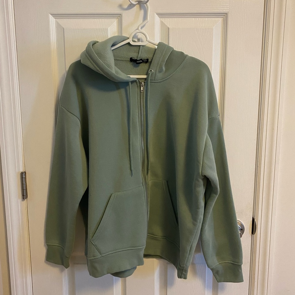 Sage green zip up hoodie